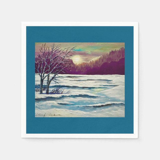 Winter Sunset Napkins (Front)