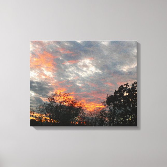 Winter Sunset Nature Landscape Photography Canvas Print (Front)