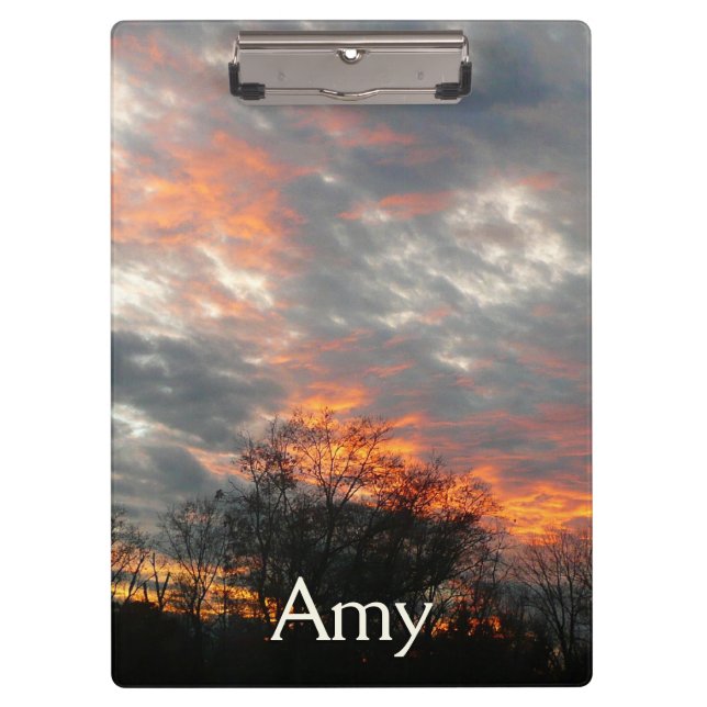 Winter Sunset Nature Landscape Photography Clipboard (Front)