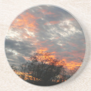 Winter Sunset Nature Landscape Photography Coaster