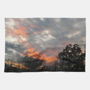 Winter Sunset Nature Landscape Photography Kitchen Towel