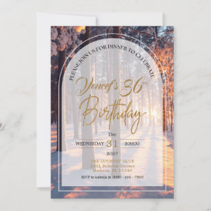Winter Sunset New Years Eve Birthday Party Arch Invitation