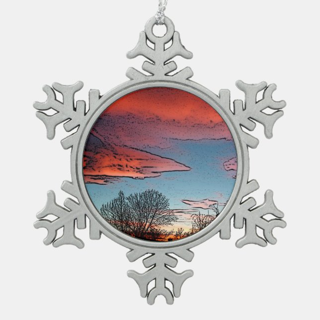 "Winter Sunset" Ornament (Front)