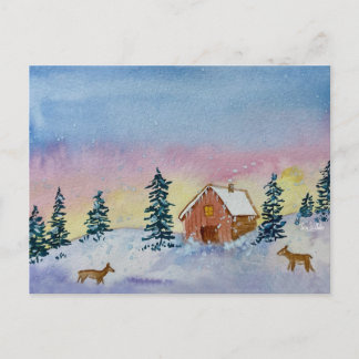 Winter Sunset Postcard
