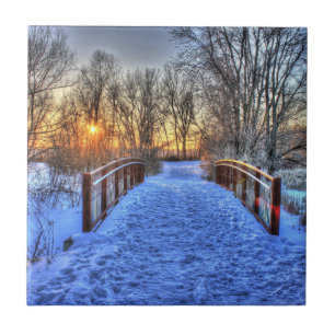 Winter Sunset scene Tile