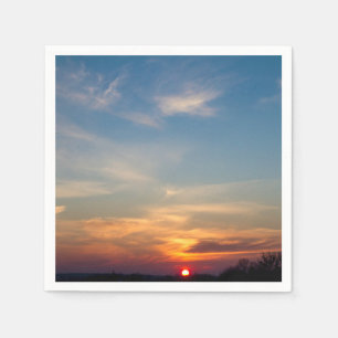 Winter sunset sky napkin