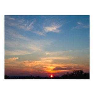 Winter sunset sky photo print
