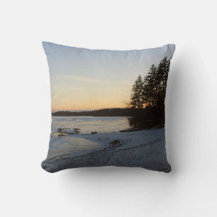 Winter Sunset Throw Pillow