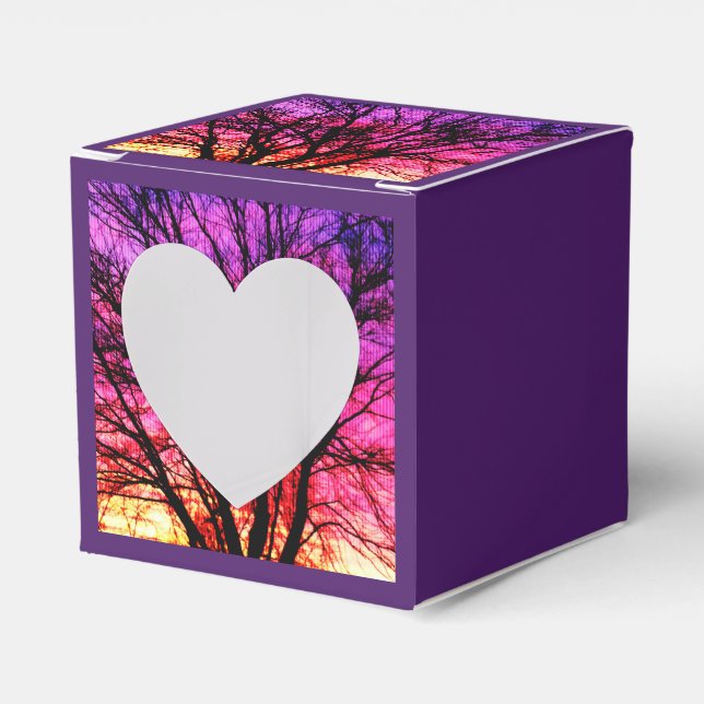 Winter Sunset Tree Favor Box (Front Side)