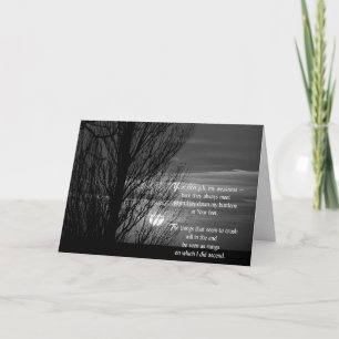 winter sunset tree with quote card