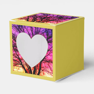 Winter Sunset Tree - Yellow Favor Box