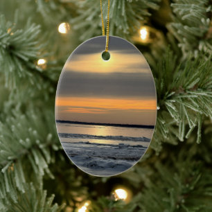 Winter Sunset Waterscape Ornament
