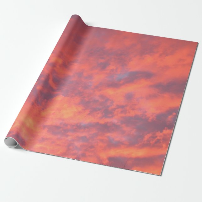 Winter Sunset Wrapping Paper (Unrolled)