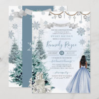 Winter Sweet 16 Holiday Birthday Silver Blue Snow