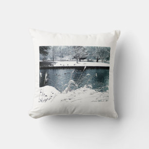 Winter Swim Throw Pillow