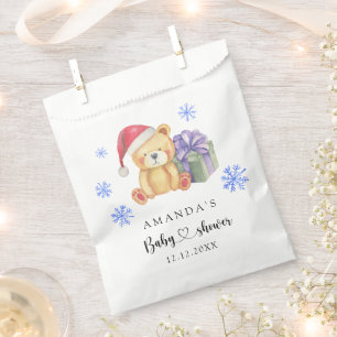 Winter teddy bear Baby Shower Favour Bag