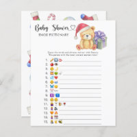 Winter teddy bear - emoji pictionary game