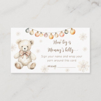 Winter teddy bear how big is mommy's belly enclosure card