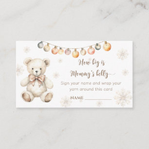 Winter teddy bear how big is mommy's belly enclosure card