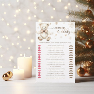 Winter Teddy Bear Mommy or Daddy baby shower game