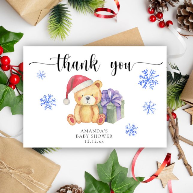 Winter teddy bear - thank you card (Creator Uploaded)