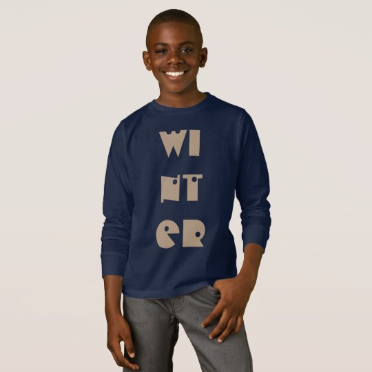 Winter Text Funny Typography Season Navy Blue T-Shirt
