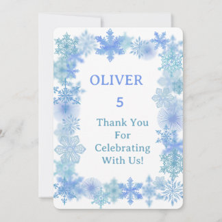 Winter Thank You Card, Minimalist Snowflake Thank  Card