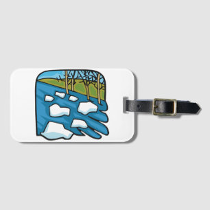 Winter Thaw River with Ice Floes Luggage Tag