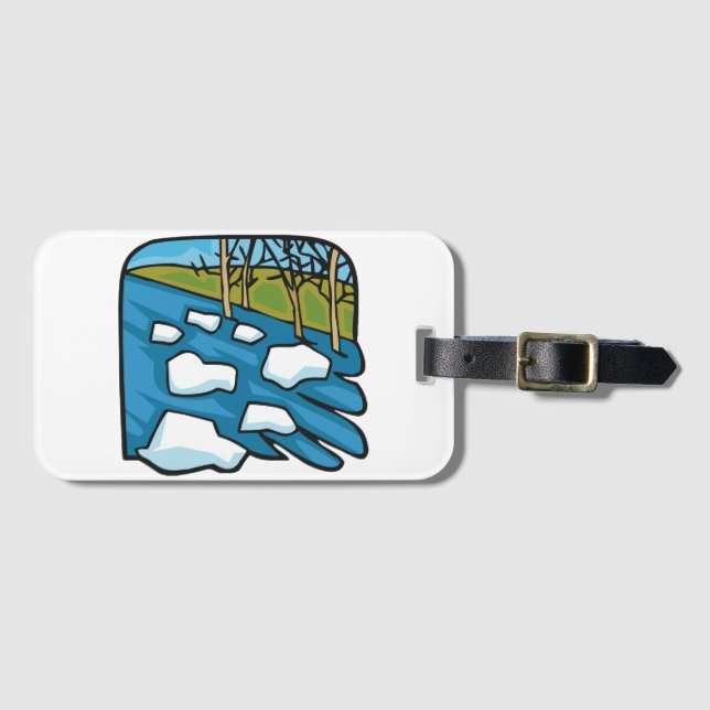 Winter Thaw River with Ice Floes Luggage Tag (Front Horizontal)