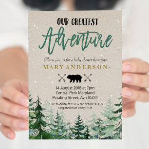Winter The Adventure Begins Baby Shower Invitation