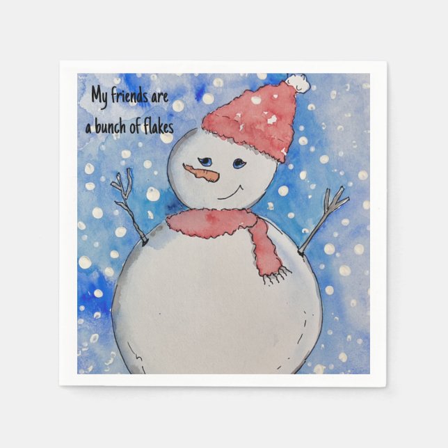 Winter theme Paper Napkins, Standard Cocktail Napkin (Front)