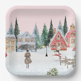 Winter Theme Paper Plate