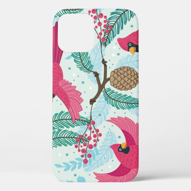 Winter Theme: Red Cardinal Pattern. Case-Mate iPhone Case (Back)