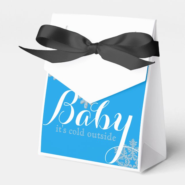 Winter Theme Shower Favour Favor Box (Front Side)