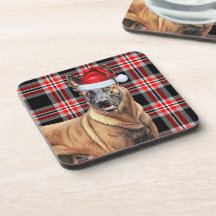 Winter Themed Belgian Malinois Red Plaid Holiday