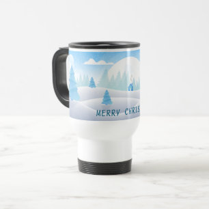 Winter Themed Merry Christmas Travel Mug