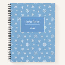Winter themed snowflakes modern pattern baby blue