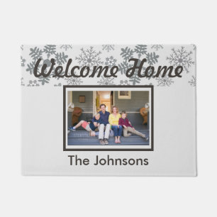 Winter Themed Snowflakes Welcome Home Doormat