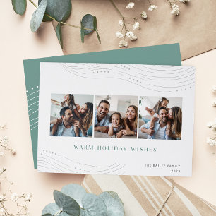 Winter Tidings   3 Photo Collage Holiday Card