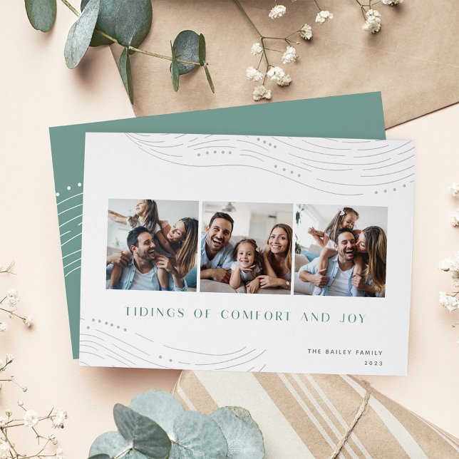 Winter Tidings | 3 Photo Collage Holiday Card (Creator Uploaded)