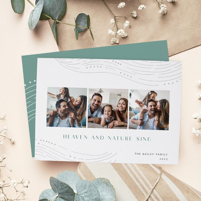 Winter Tidings | 3 Photo Collage Holiday Card (Creator Uploaded)