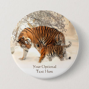 Winter Tigers custom buttons