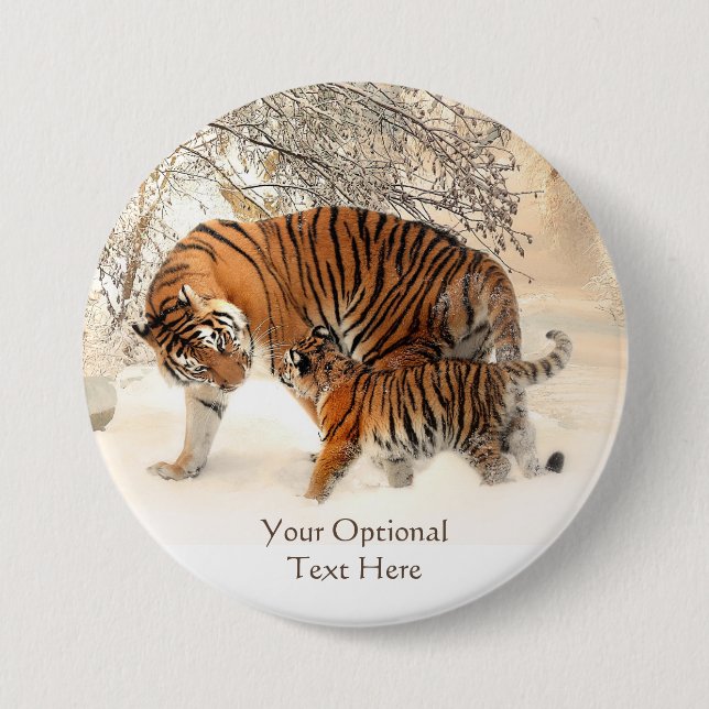Winter Tigers custom buttons (Front)