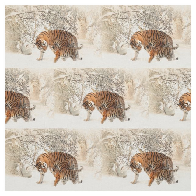 Winter Tigers custom fabric (Swatch)