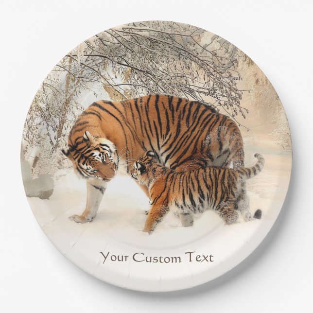 Winter Tigers custom paper plates (Front)