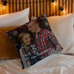 Winter Time Custom Photo Throw Pillow<br><div class="desc">Background colour can be customized online (to any colour!). Designed by Berry Berry Sweet {www.berryberrysweet.com}</div>