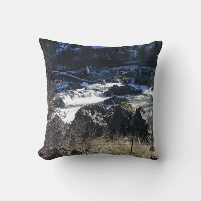 Winter time in Hayfork, California... Throw Pillow (Front)