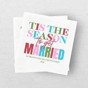 Winter Tis The Season To Get Married Bachelorette Napkin