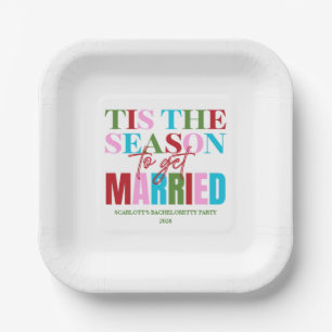 Winter Tis The Season To Get Married Bachelorette Paper Plate