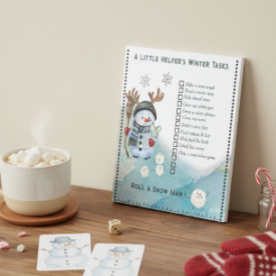 Winter To-Do List Notepad Snowman and Marshmallow